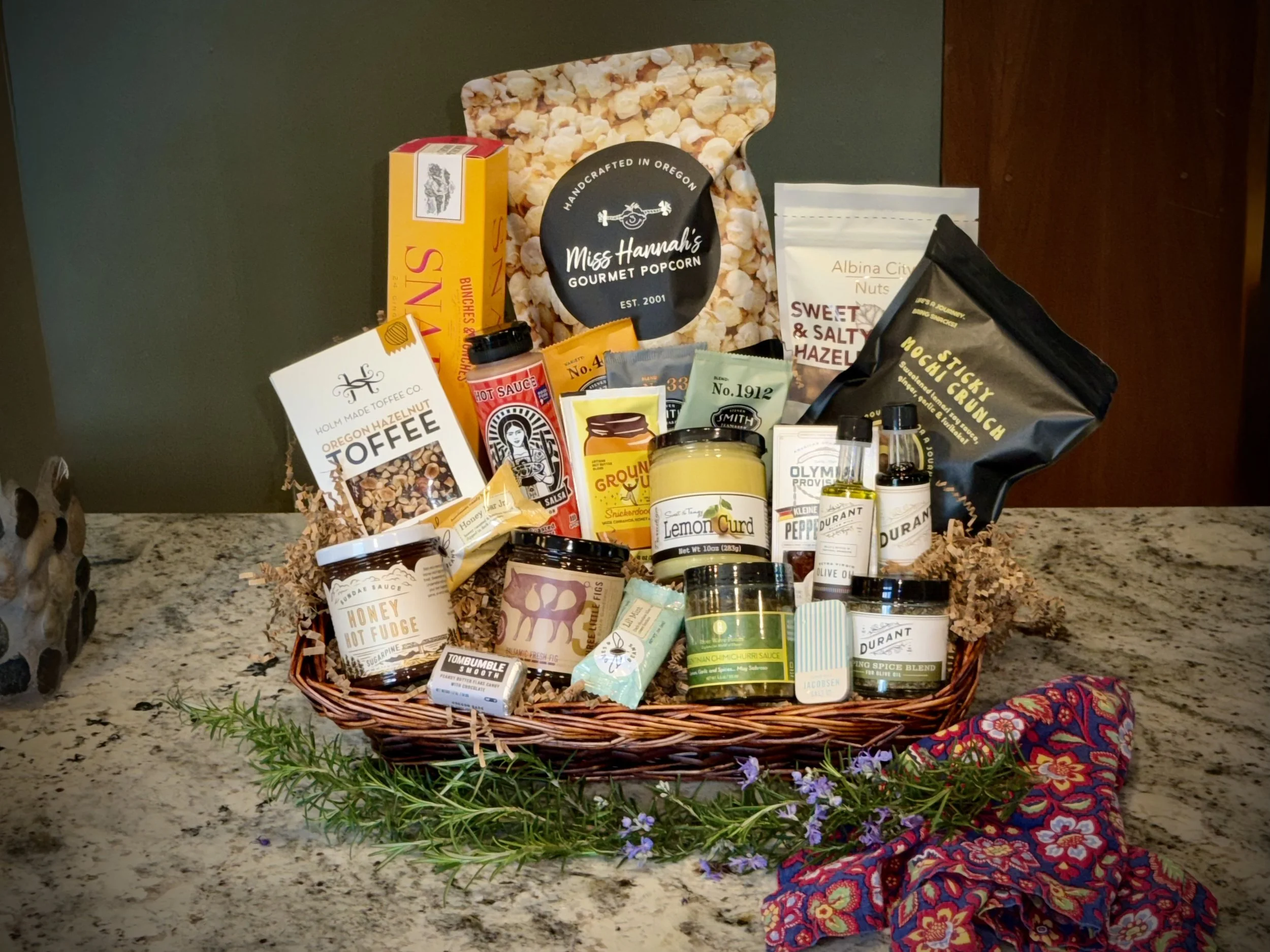 Hand curated Artisan Portland Gift Baskets Food, Drinks and Gifts